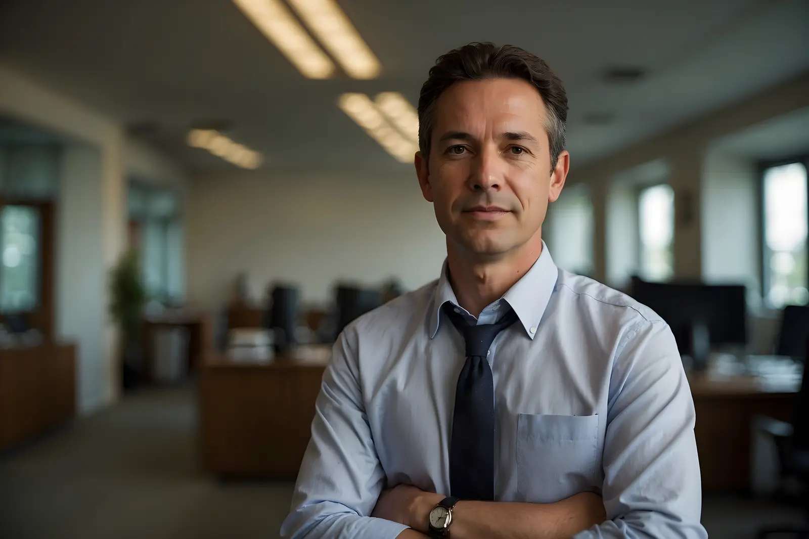 Confident business leader standing in an office