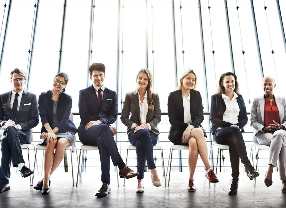 Group of professionals waiting for interviews